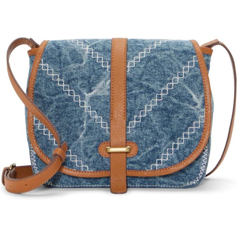 Lana Denim Crossbody Bag Women Cotton Polyester Adjustable Magnetic Closure